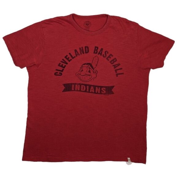 Cleveland Indians Men's Red Baseball Tee SZ M - Picture 1 of 3